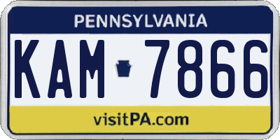 PA license plate KAM7866