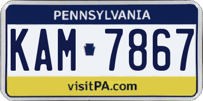 PA license plate KAM7867