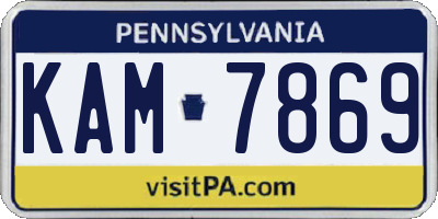 PA license plate KAM7869