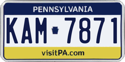 PA license plate KAM7871