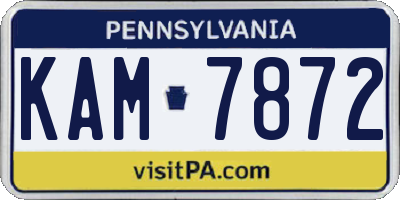 PA license plate KAM7872
