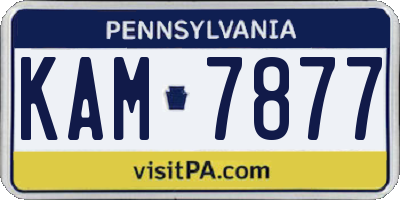 PA license plate KAM7877
