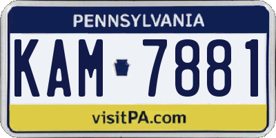 PA license plate KAM7881