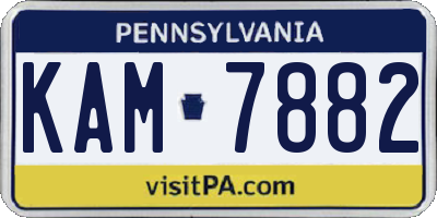 PA license plate KAM7882