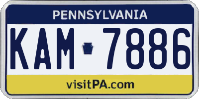 PA license plate KAM7886