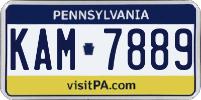 PA license plate KAM7889
