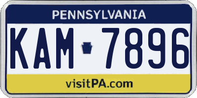 PA license plate KAM7896