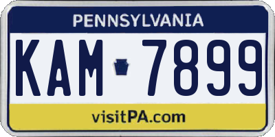 PA license plate KAM7899