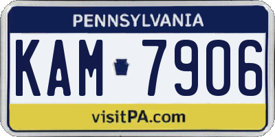 PA license plate KAM7906
