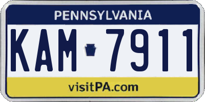 PA license plate KAM7911