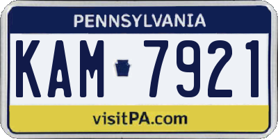PA license plate KAM7921