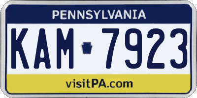 PA license plate KAM7923