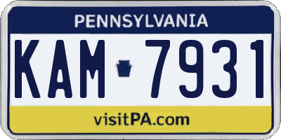 PA license plate KAM7931