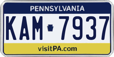 PA license plate KAM7937