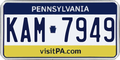 PA license plate KAM7949