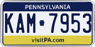 PA license plate KAM7953