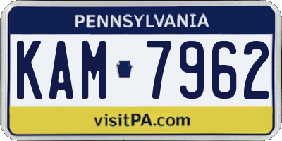 PA license plate KAM7962