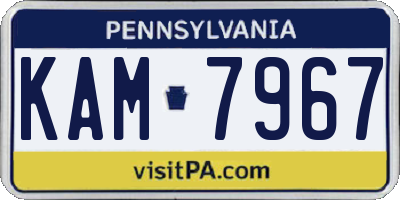 PA license plate KAM7967