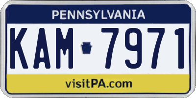PA license plate KAM7971