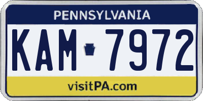 PA license plate KAM7972