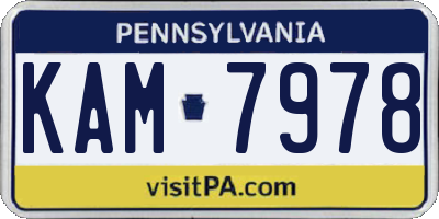 PA license plate KAM7978