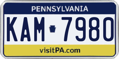 PA license plate KAM7980