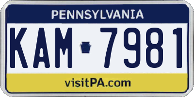 PA license plate KAM7981
