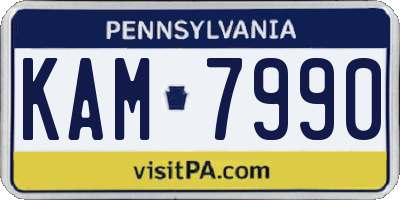 PA license plate KAM7990