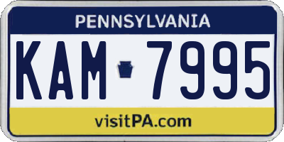 PA license plate KAM7995