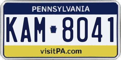 PA license plate KAM8041