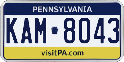PA license plate KAM8043