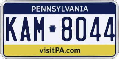 PA license plate KAM8044