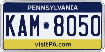 PA license plate KAM8050