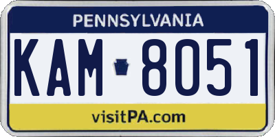 PA license plate KAM8051