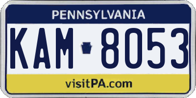 PA license plate KAM8053