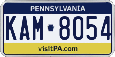 PA license plate KAM8054