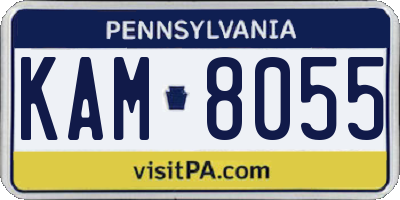 PA license plate KAM8055