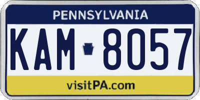 PA license plate KAM8057