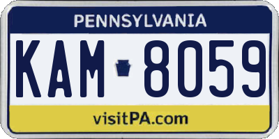 PA license plate KAM8059