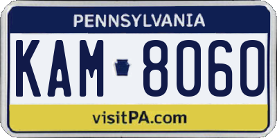 PA license plate KAM8060