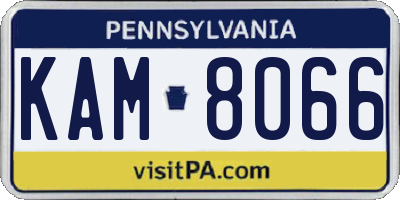 PA license plate KAM8066