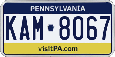 PA license plate KAM8067