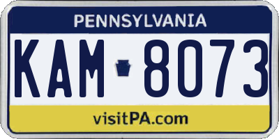 PA license plate KAM8073