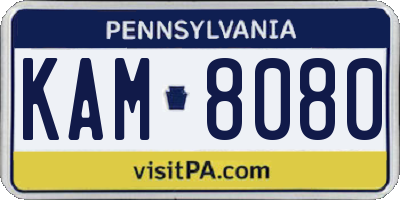 PA license plate KAM8080