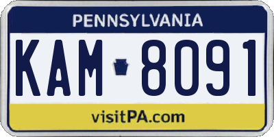PA license plate KAM8091