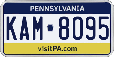 PA license plate KAM8095