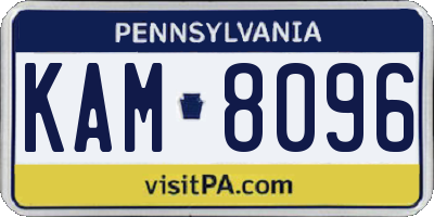 PA license plate KAM8096