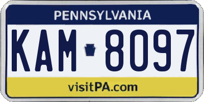PA license plate KAM8097
