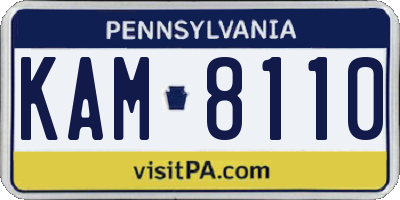 PA license plate KAM8110