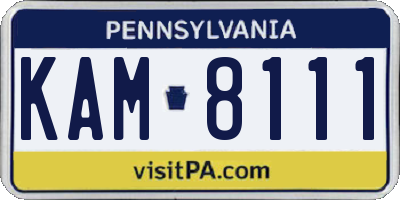 PA license plate KAM8111